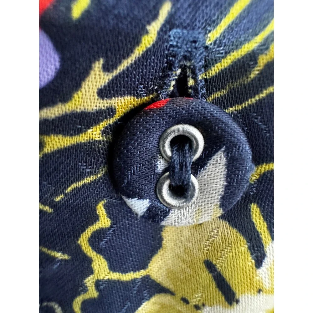 Per Una Navy Wild Garden Floral Shirt Dress Velvet Trim Belted Long Sleeve 10 - Picture 5 of 13